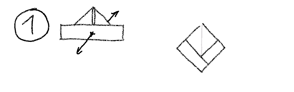 Folding instructions for a paper boat, Step 1