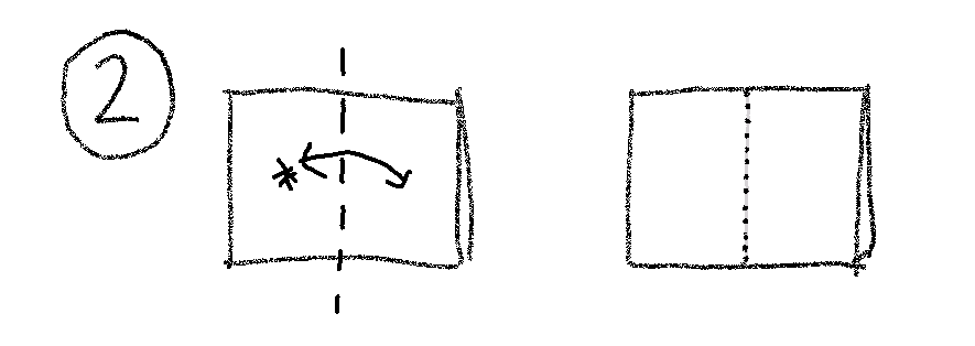 Folding instructions for a paper hat, Step 2