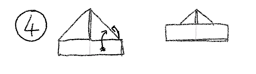 Folding instructions for a paper hat, Step 4