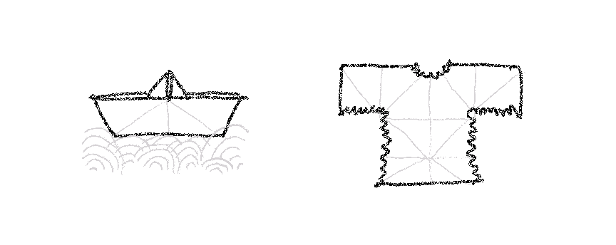 Paper boat and captain's shirt